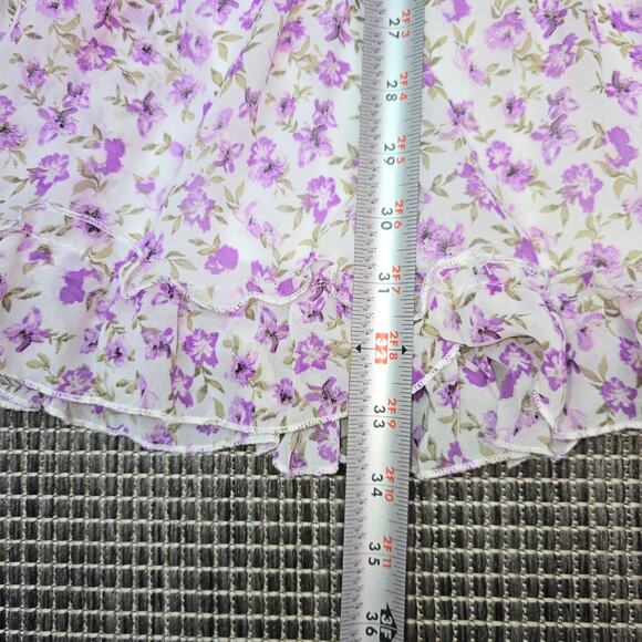 J for Justify Medium Y2K Purple Floral Baby Doll Cottagecore Coquette Boho Fairy - Picture 10 of 15